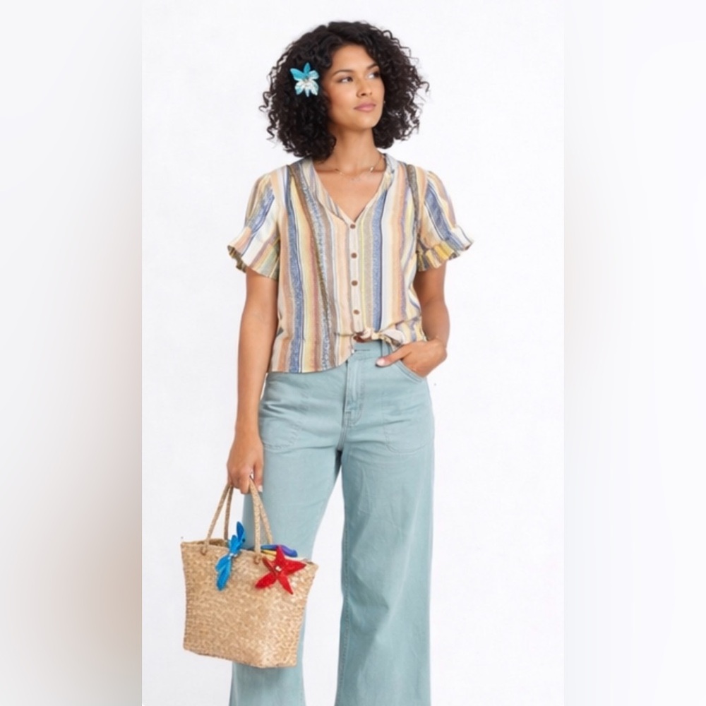 Anthropologie Linen Blouse Drew